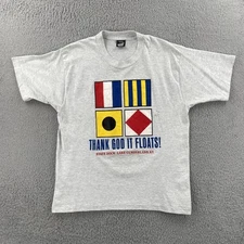 Vtg Screen Stars Best L Gray Shirt USA Made Lake Cumberland Kentucky State Dock