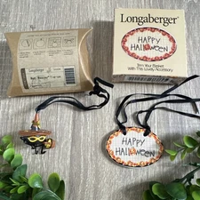 Longaberger Web Weaver Basket Tie-On-Spider Witch Hat RARE & Halloween Lot