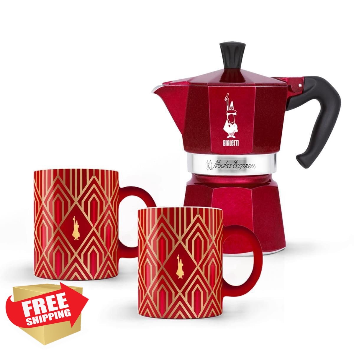 + 2 Art Deco Mugs Set