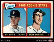 1965 Topps #493 Bill Roman / Bruce Brubaker Tigers RCs RC 4.5 - VG/EX+