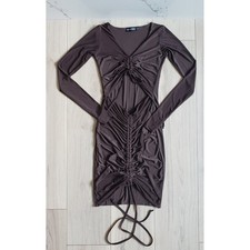 PrettyLittleThing Dress Womens 0 Brown Cut Out Midi