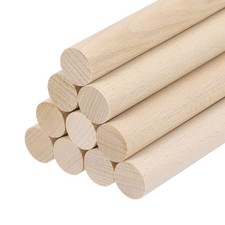 Wooden Dowel Rods, 20mm 3/4 x 6 Inch Round Wooden Rod for DIY, Pack of 10