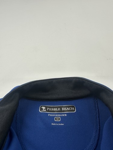 Pebble Beach Jacket Mens Medium Blue Full Zip Golf Casual Performance - Picture 4 of 7