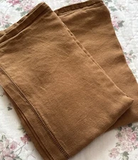 Lot 2 The Citizenry 100% Linen Pillow Shams Rust Camel Standard Pair Set 28x22!