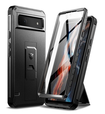 Dexnor für Google Pixel 6A Hülle Heavy Duty Robuste Handyhülle mit Kickstand