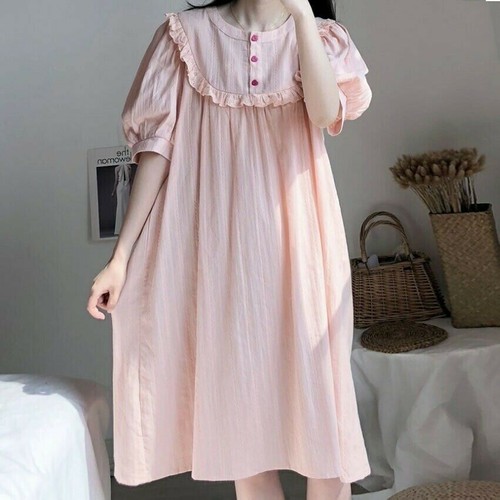 Lady Lolita Night Dress Cotton Ruffle 