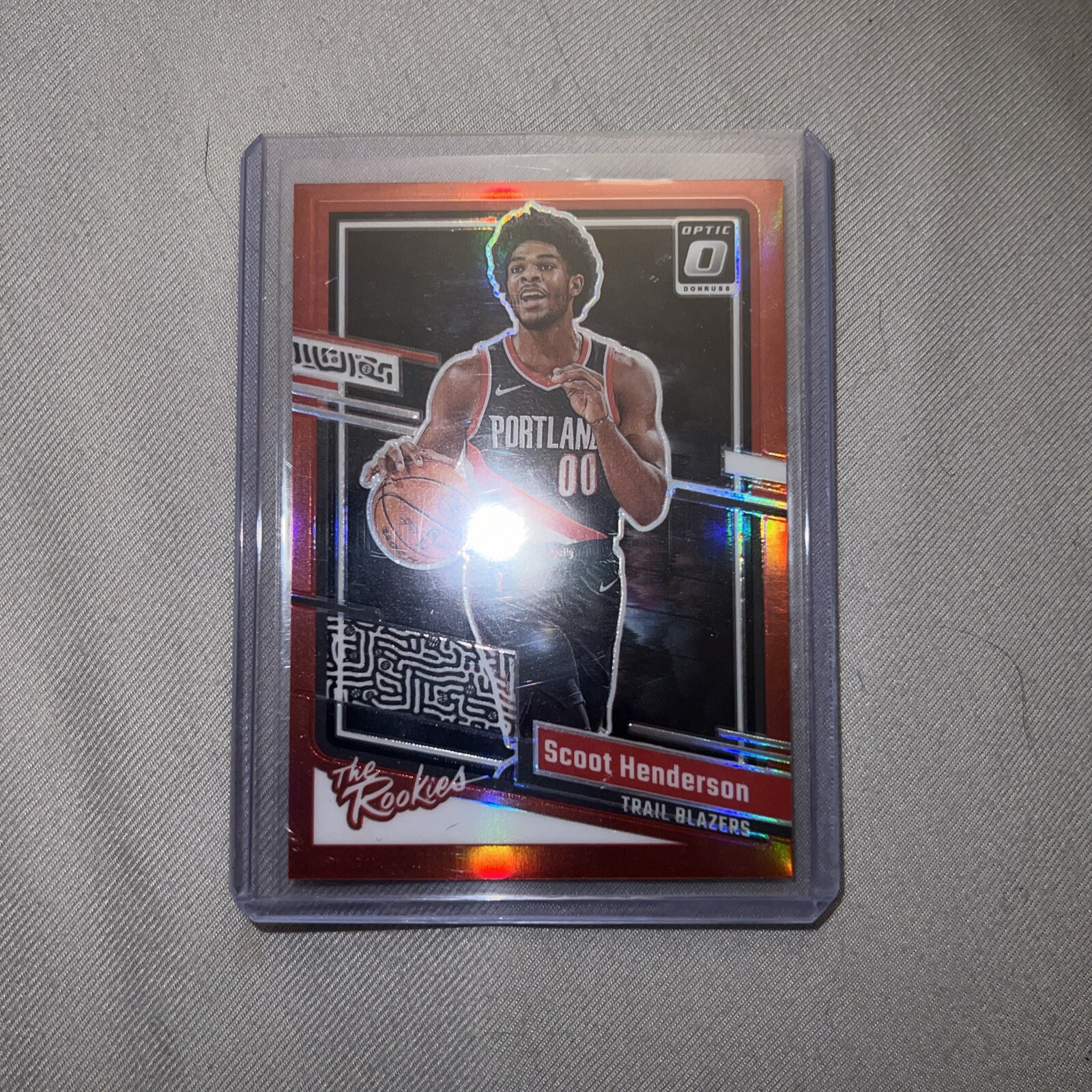 2023-24 Donruss Optic Scoot Henderson Red Prizm The Rookies RC #94/99 Number 3