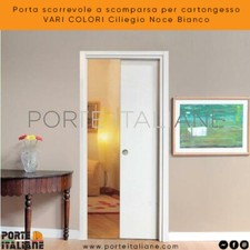 Porta scorrevole a scomparsa per cartongesso VARI COLORI Ciliegio Noce Bianco