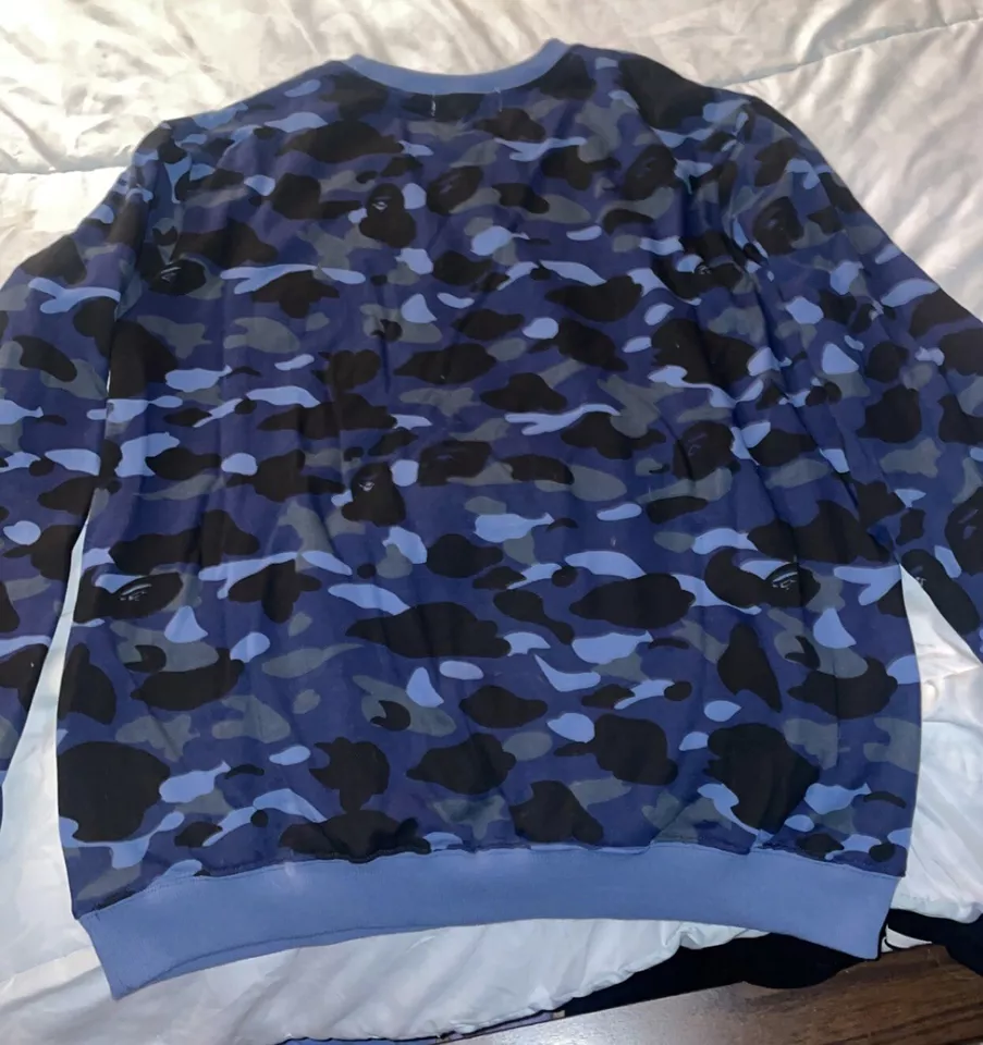 BAPE **XXL** Blue Camo Crewneck The Bathing Ape - Image 4 of 4