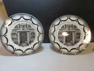 2 Royal Stafford  Halloween dinner plates Witches ghost black cat
