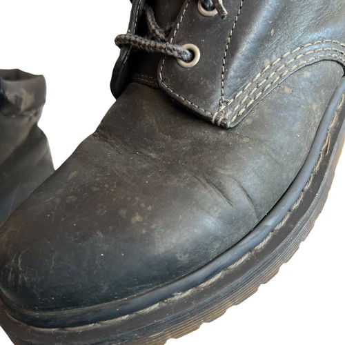 Dr. Martens 939 boots US womens 10 black leather gray lace up ankle Flawed - Picture 16 of 17