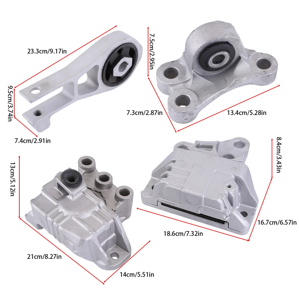 4Pcs Engine Mount & Trans Mount For Fiat 500X 2016-2018 Jeep Renegade 2015-2017 - Image 4 of 4