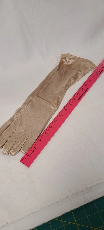 Gloves Women's gloves Champagne 18" opera gloves by Dreamgirl - Image 4 of 4