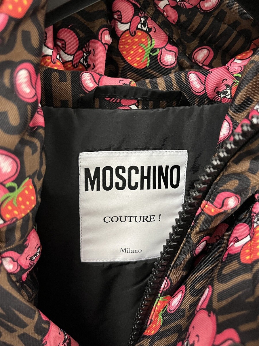 Moschino Mouse Strawberry Mouse Logo Print Jacket Size 44 XL US