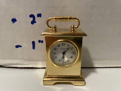 Circa Solid Brass Miniature desktop clock Platinum 