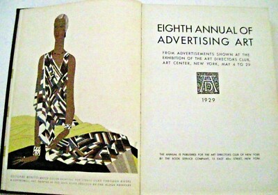 1929 Hardback Book ''Eighth Annual of Advertising Art''  Art Directors' Club *  