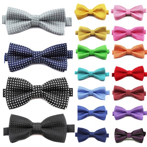 Dot Wedding Ties For Children Boys Adjustable Party Bow Tie Necktie Bowknot US