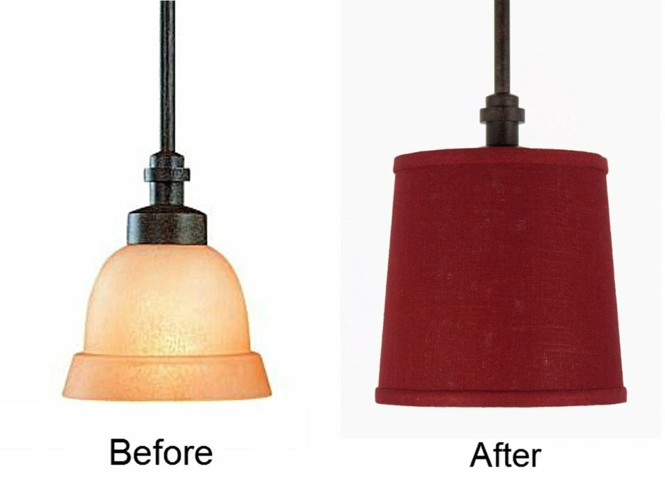 Rustic Red Drum Pendant Light Fixture - Image 2 of 2