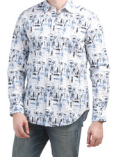 198 NWT ROBERT GRAHAM SzL INKOM CLASSIC FIT LONG SLEEVE STRETCH SHIRT WHITE MUL