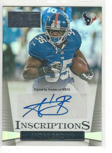 Andre Brown 2014 Panini Hot Rookies Inscriptions RC #I-AB Rookie Auto