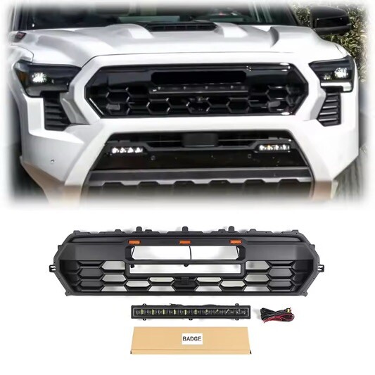 Front Grille For Toyota Tacoma 2024-2025 TRD PRO Offroad Sport SR5 W/Light Bar