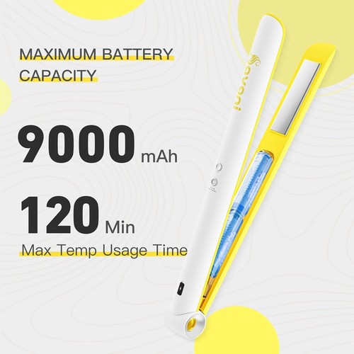 9000mAh Wiederaufladbarer Akku Kabellos 2-in-1 Wireless Flach & Lockenstab - Bild 3 von 7