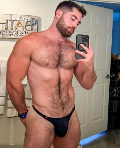 New Men's Sexy Black Sheer Clip Thong w/Enhancing Contoured Pouch -Gay
