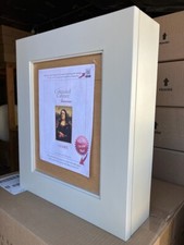 Light Gray Picture Frame Door Wall-Mount Medicine Cabinet