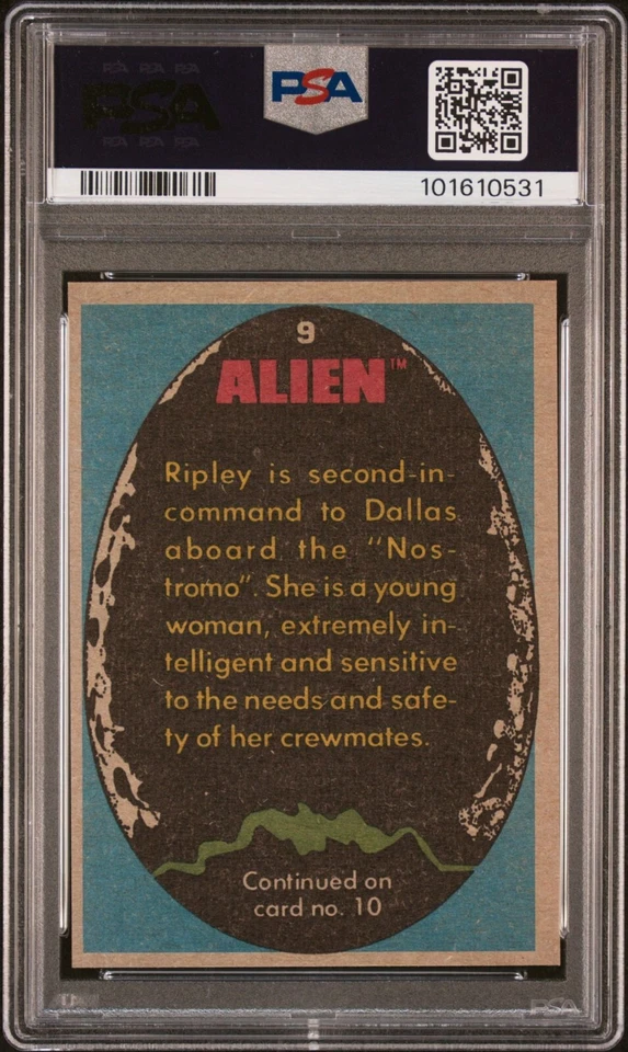 1979 Topps Alien - 9 Officer Ripley / Sigourney Weaver - PSA 7 NM - Rookie RC! - Image 4 of 4