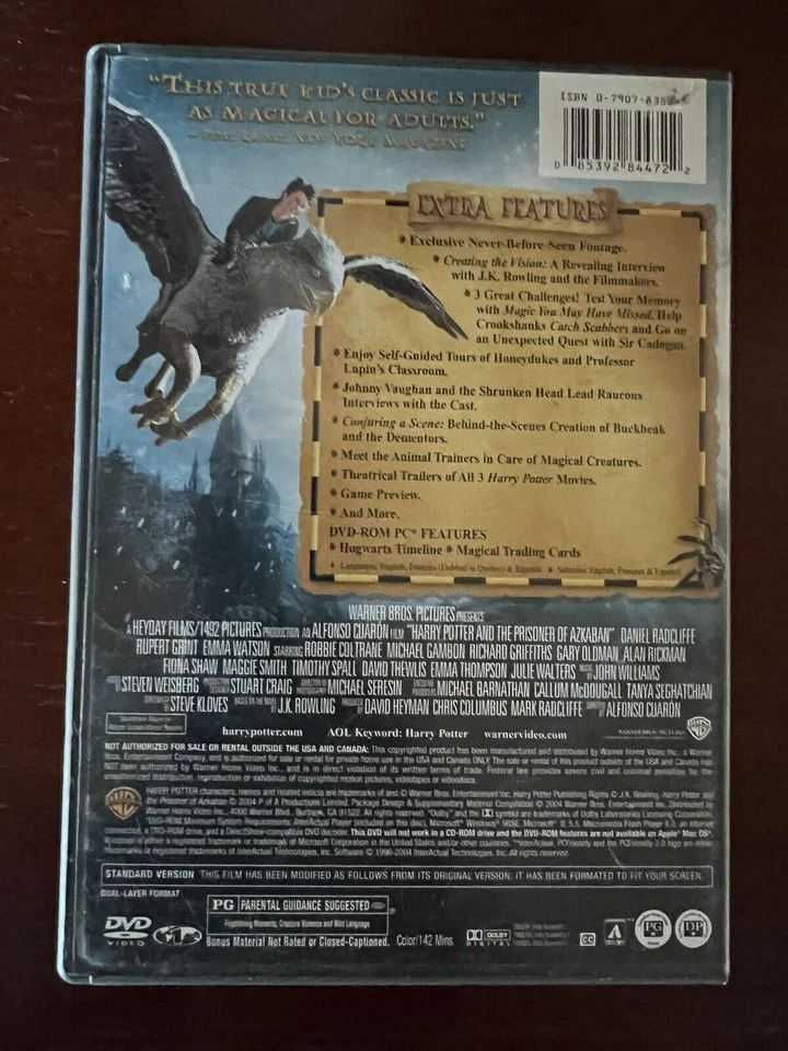 Harry Potter and the Prisoner of Azkaban (DVD, 2004, 2-Disc Set, Full Screen) - Image 3 of 4