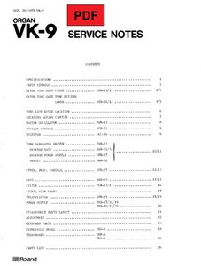 Roland VK-9 Service Manual with Electronic Schematics