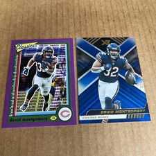 DAVID MONTGOMERY SP 2022 Classics PURPLE /50 #15 & Xr BLUE /199 #87 Bears (c8)