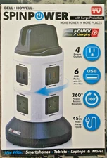 Bell + Howell 4-Outlets / 6 USB Spin Power - The Ultimate Smart Charging Station