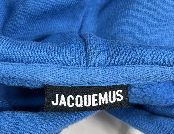 FELPA CON CAPPUCCIO JACQUEMUS BLU STAMPA LOGO BOXY FIT TAGLIA: M