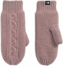 The North Face Women's Cable Minna Mitt Fleece Lined Mittens NWT Twilight Mauve