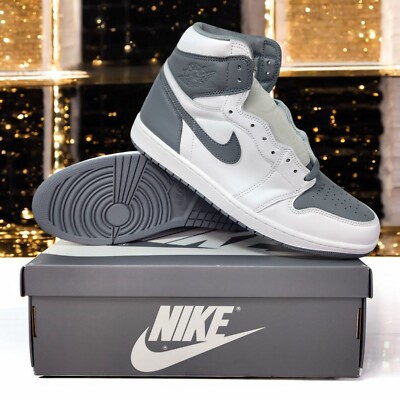 Nike Air Jordan 1 Retro High OG Stealth White Grey Sneakers 555088 