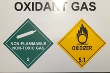 Oxidant Gas 300 x 200mm Rigid Plastic..