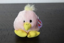 VINTAGE Swibco 1998 Puffkins Chirps Pink Chick Plush Toy w/ TAG Stuffed Animal