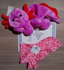 Build A Bear AXOLOTL Pink Sparkle Valentine's Plush, Hoodie, Cert New W/Tags