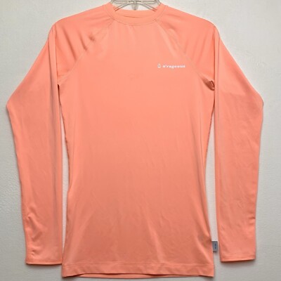 O'Rageous Men s  Long Sleeve Performance Shirt UPF 50 Size Small Pastel Orange
