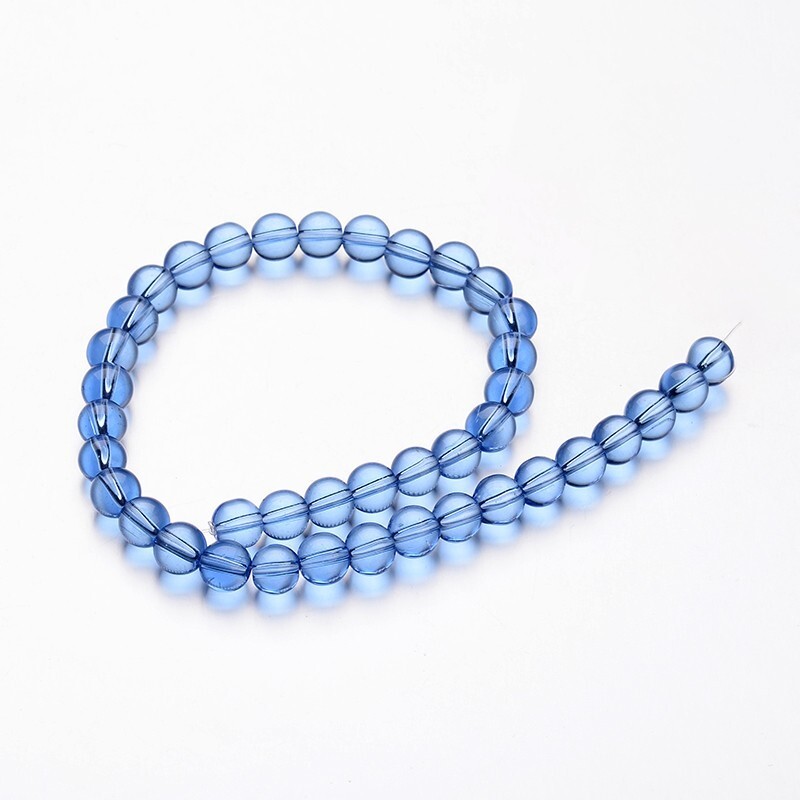 beads様 Z Bead Lot 5 strand 8mm round Cornflower Blue glass 11 inch