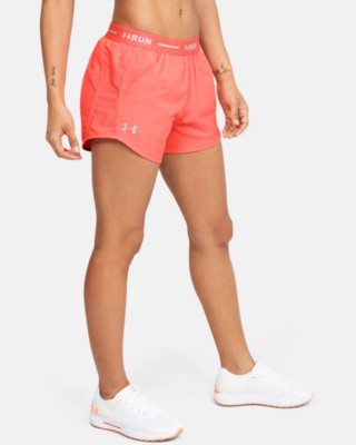 Under Armour Women UA HeatGear Mileage Exposed Shorts 1344967 Peach Plasma NWT