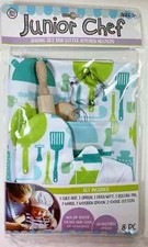Baking Set Little Kitchen Helpers Junior Chef 8pc Set Blue/Green Ages 3 NIP