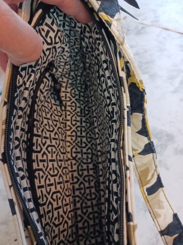 Vera Bradley Hartriegel schwarz & gelb Blumen Handtasche neu ohne Etikett zugänglich Luxus - Bild 6 von 11