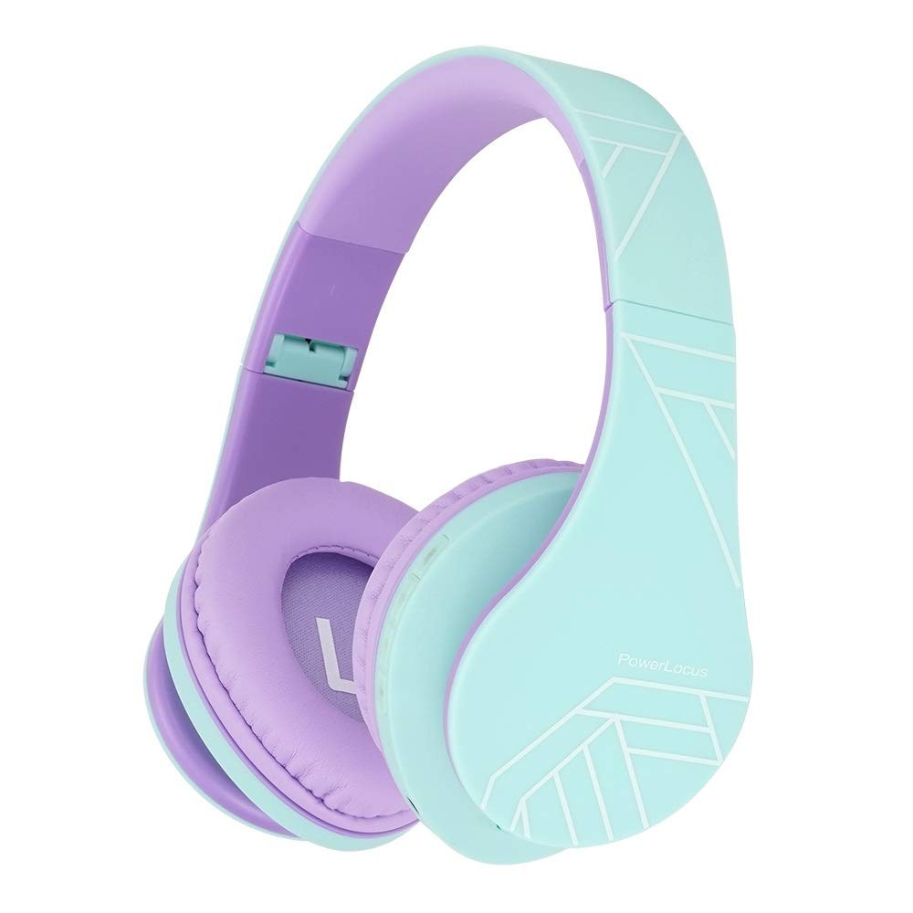 PowerLocus P2 Kids Headphones Wireless, Bluetooth universe, Teal/Purple