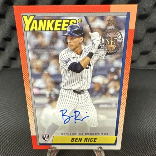 Topps 2025 Series 2 Ben Rice RC Auto 1990 Topps Autographs Yankees #90B2-BRI