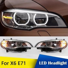 For BMW X6 E71 2008-2014 HID Headlight Upgrade To LED DRL Projector HeadLamp