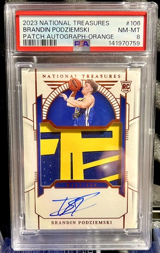 2023-24 NATIONAL TREASURES BRANDIN PODZIEMSKI ROOKIE TEAM LOGO PATCH AUTO /75 RC