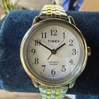 Timex Easy Reader T2P298 Indiglo Two-Tone Watch Womens – WR30M Stretchy Vintage