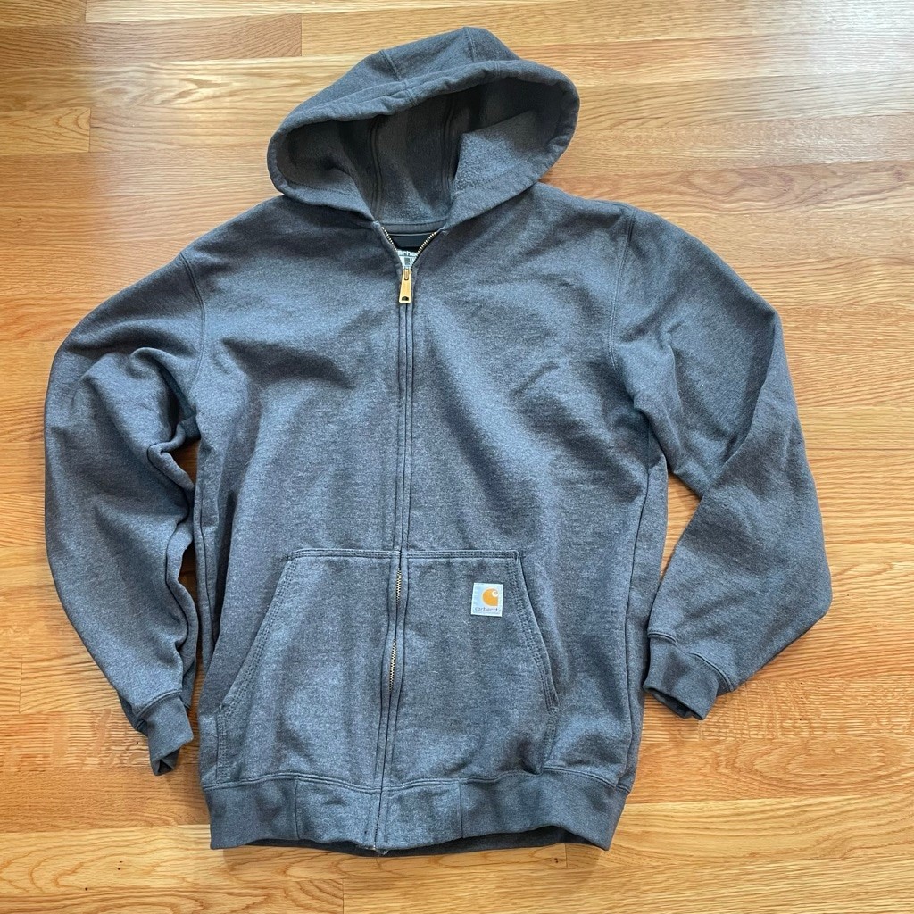 Carhartt Gray Zip Hoodie Workwear Sweatshirt Men's Medium Streetwear